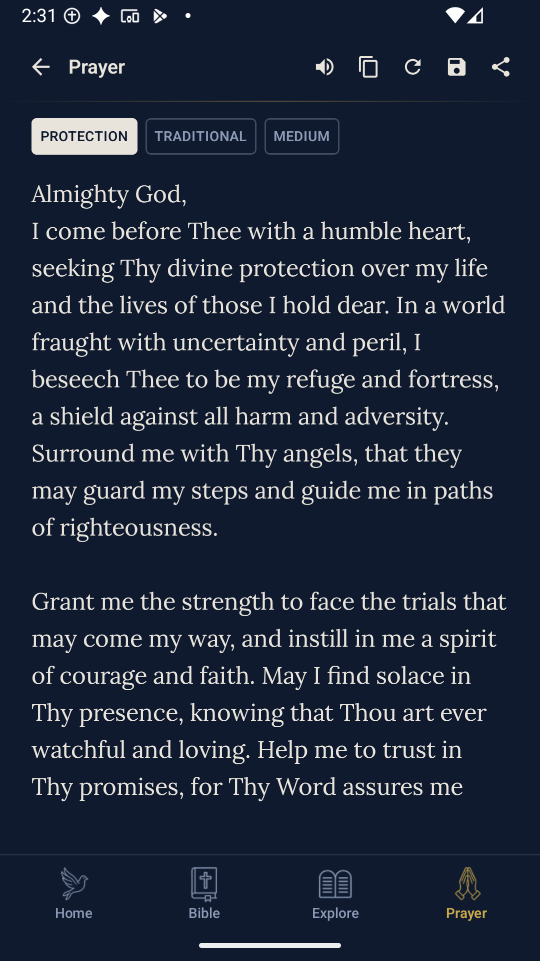 PrayerPath prayer screen